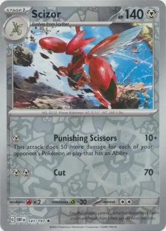 Obsidian Flames Scizor #141/197 reverse holo